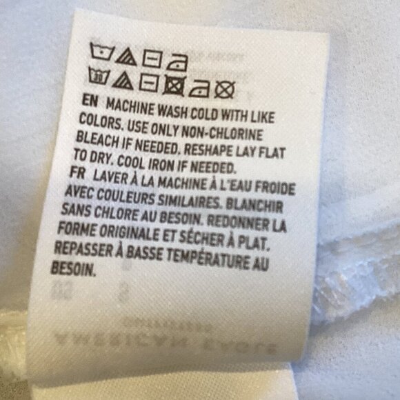 AEO American Eagle White Ruffle Layered Flutter Sleeve Button Tank Top S #267J - Picture 8 of 9